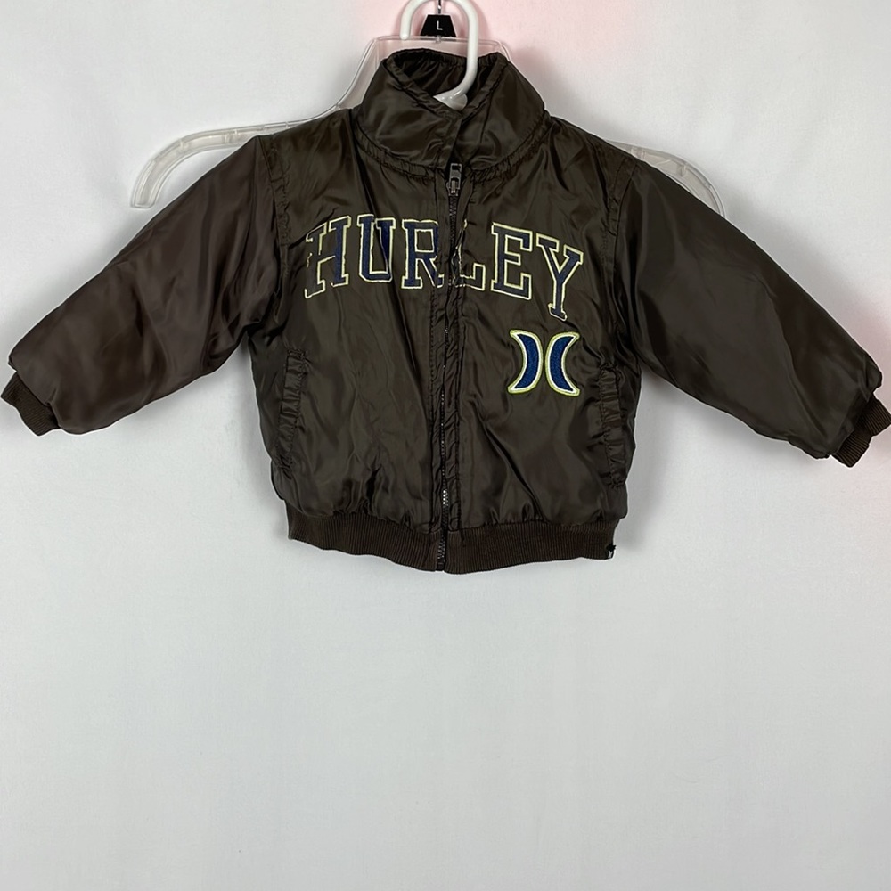 Hurley Brown Insulated Zip Up Baby Jacket - Size 18 Months